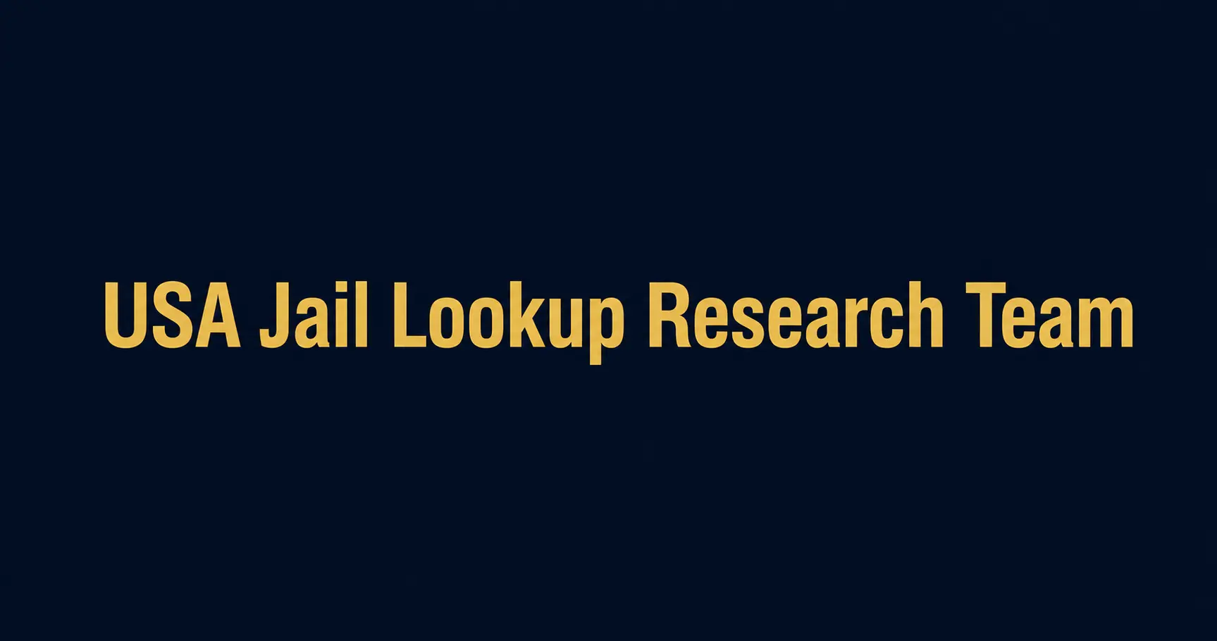 USA Jail Lookup Research Team